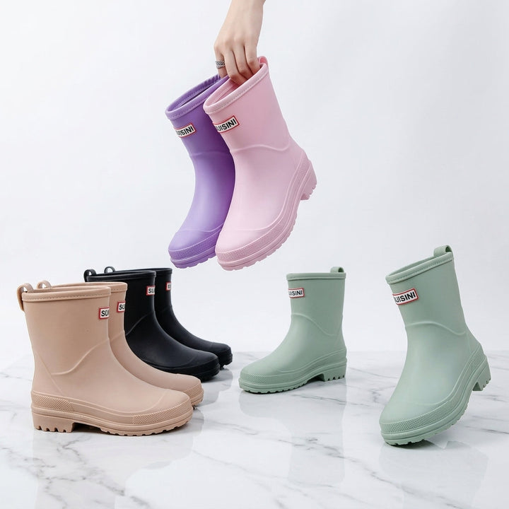 Gummistøvler i mid-calf højde, skridsikker sål