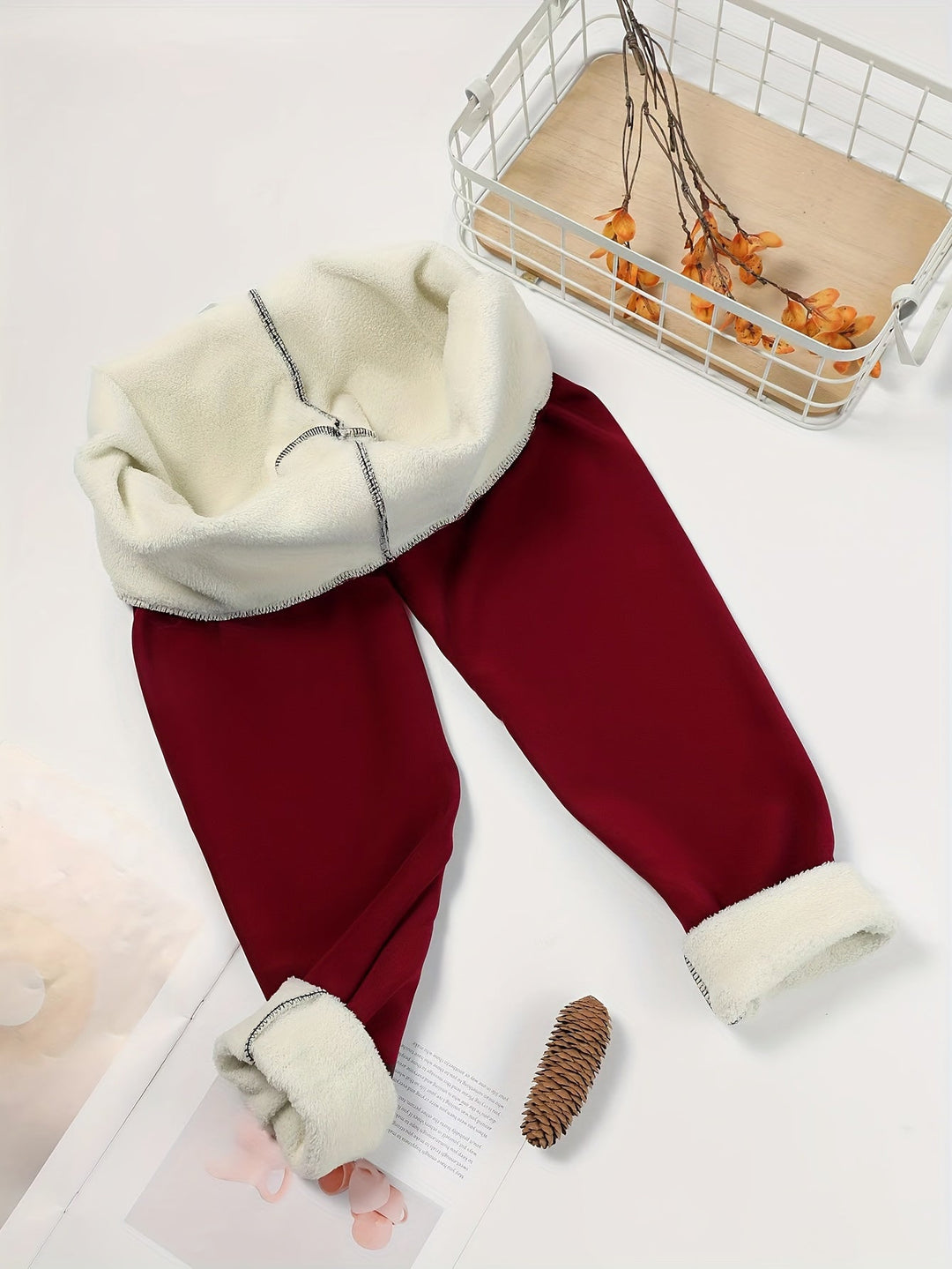 Fleecefodrede leggings med høj talje