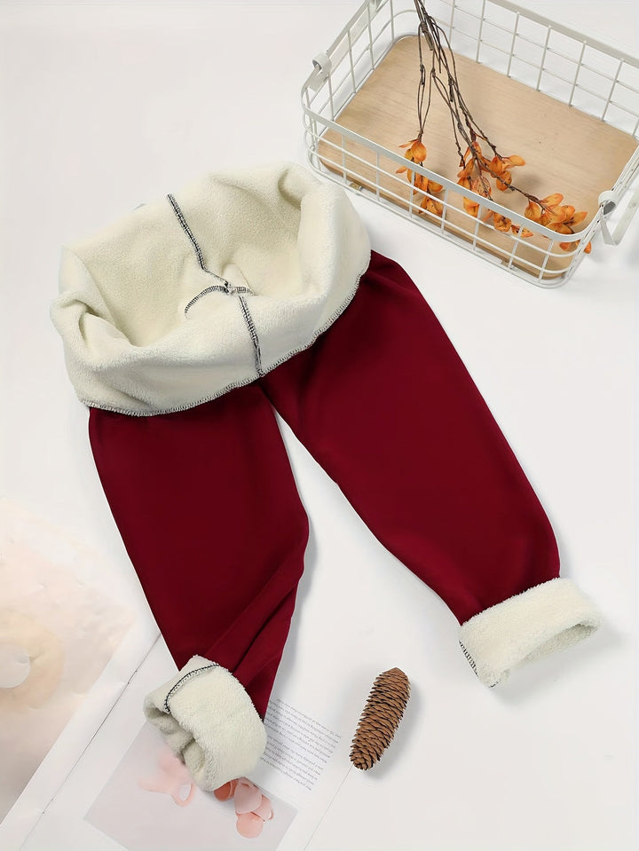 Fleecefodrede leggings med høj talje