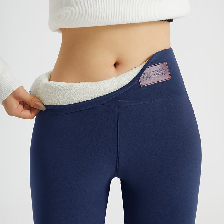 Fleecefodrede leggings med høj talje