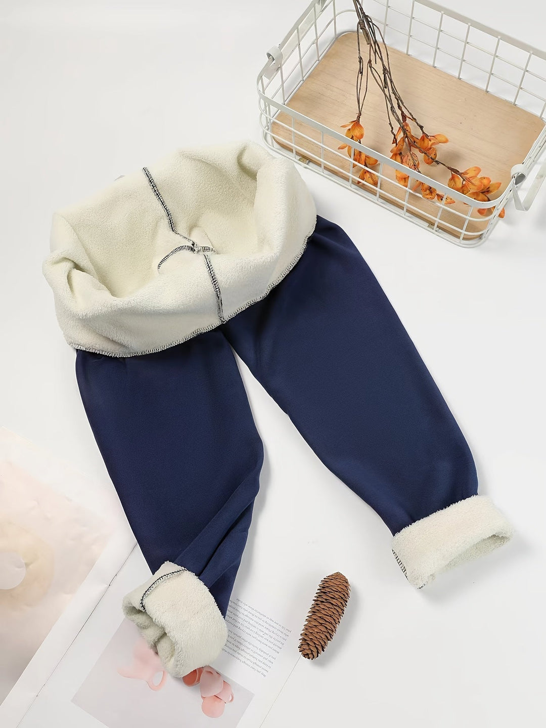 Fleecefodrede leggings med høj talje