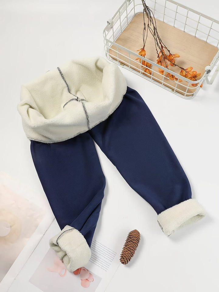 Fleecefodrede leggings med høj talje