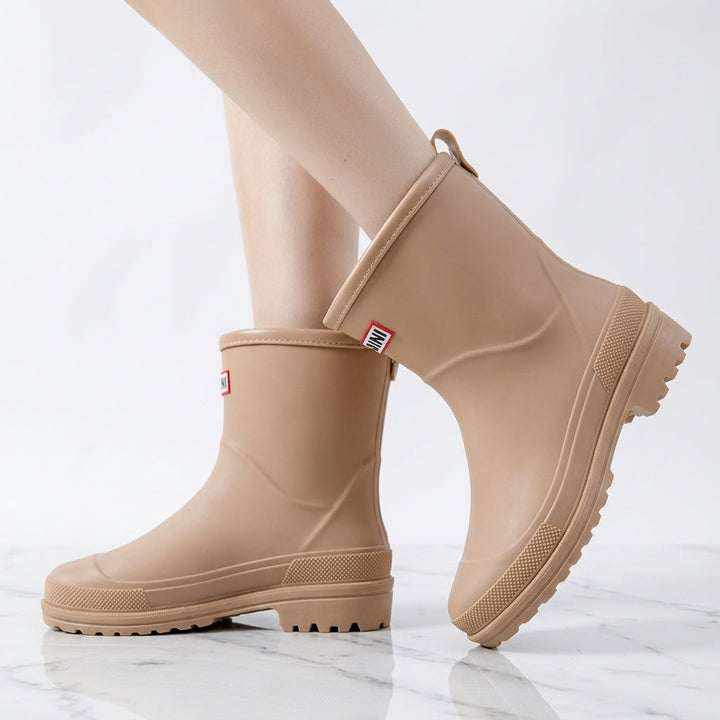 Gummistøvler i mid-calf højde, skridsikker sål