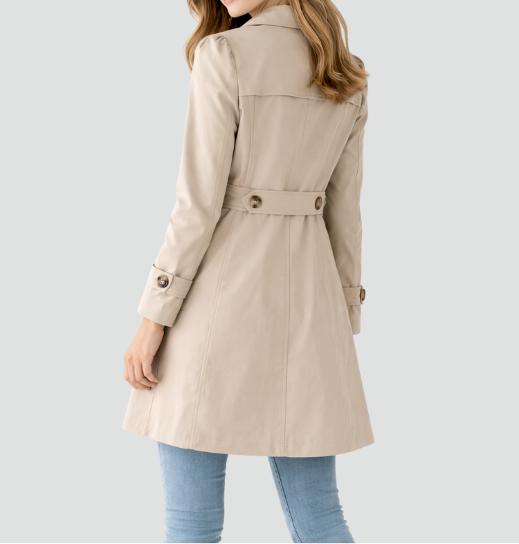 Trenchcoat til kvinder - slim fit med bælte