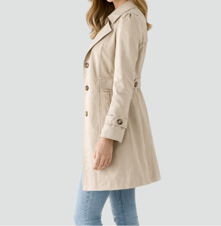Trenchcoat til kvinder - slim fit med bælte
