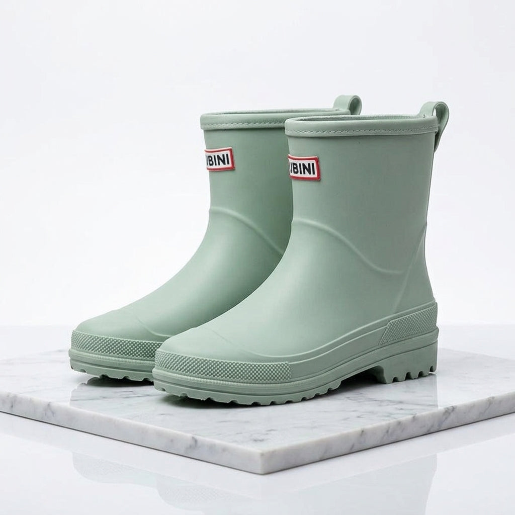 Gummistøvler i mid-calf højde, skridsikker sål – Grøn