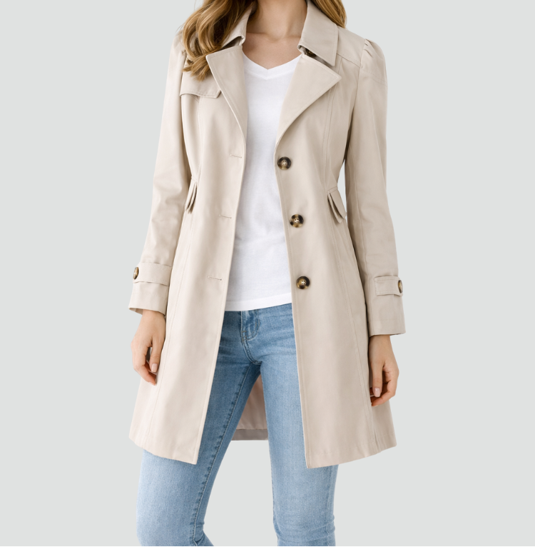 Trenchcoat til kvinder - slim fit med bælte