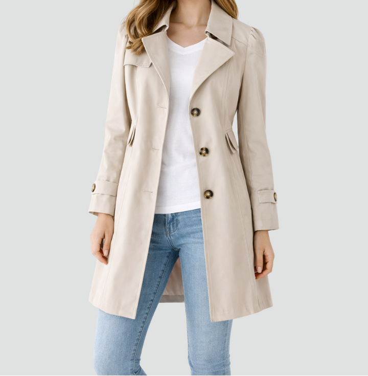 Trenchcoat til kvinder - slim fit med bælte