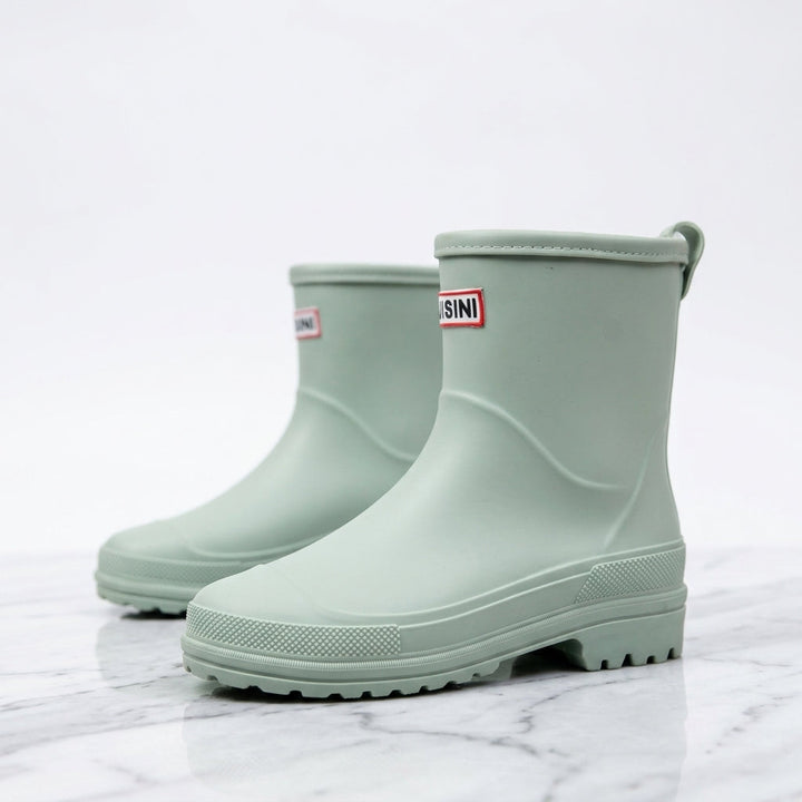 Gummistøvler i mid-calf højde, skridsikker sål