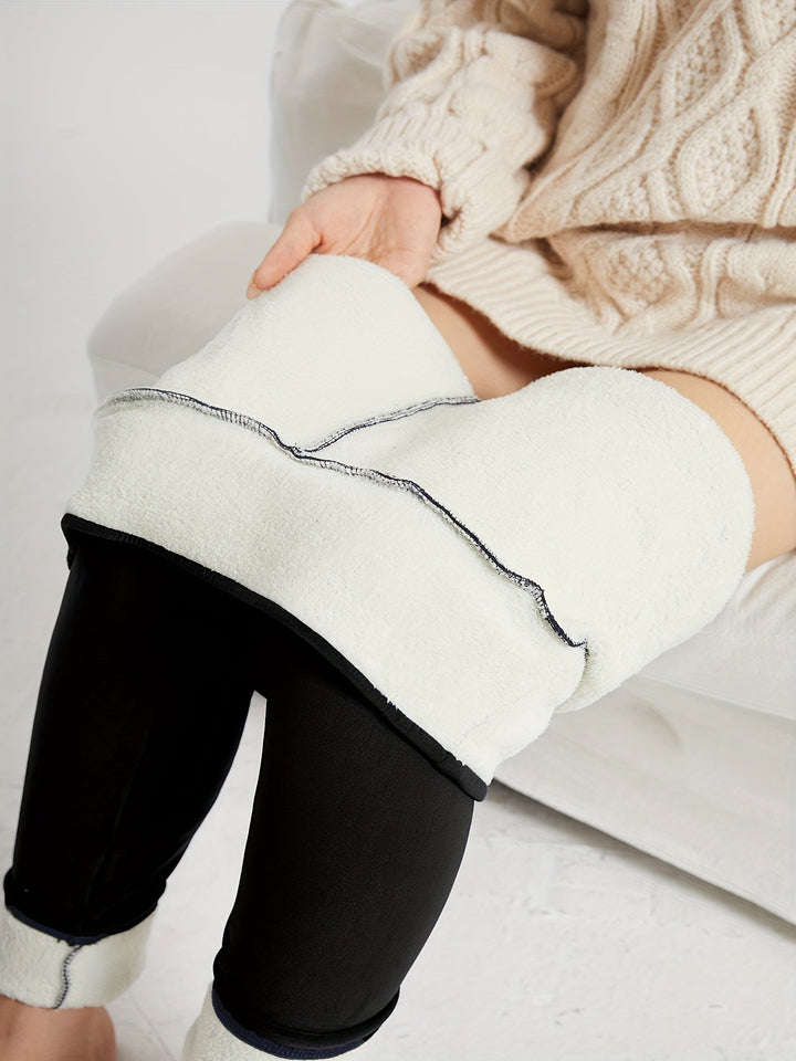 Fleecefodrede leggings med høj talje